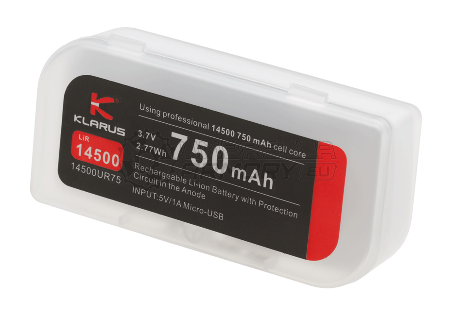 14500 Battery 3.7V 750mAh Micro-USB (Klarus)