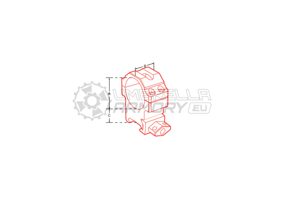 25.4mm CNC Mount Rings Medium (Leapers)