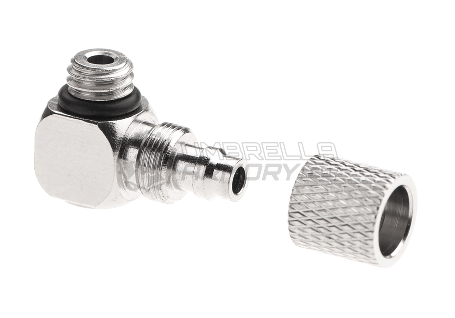 HPA 6mm Hose Coupling with Screwed Catch 90 Degree - Outer M6 Thread (EpeS)