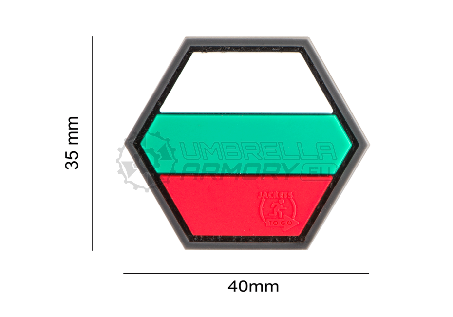 Hexagon Bulgarian Flag Rubber Patch (JTG)