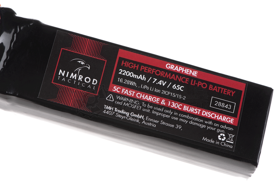 Lipo 7.4V 2200mAh 65C Graphene Large Type T-Plug (Nimrod)