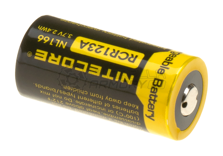 NL166 RCR123 Battery 3.7V 650mAh (Nitecore)