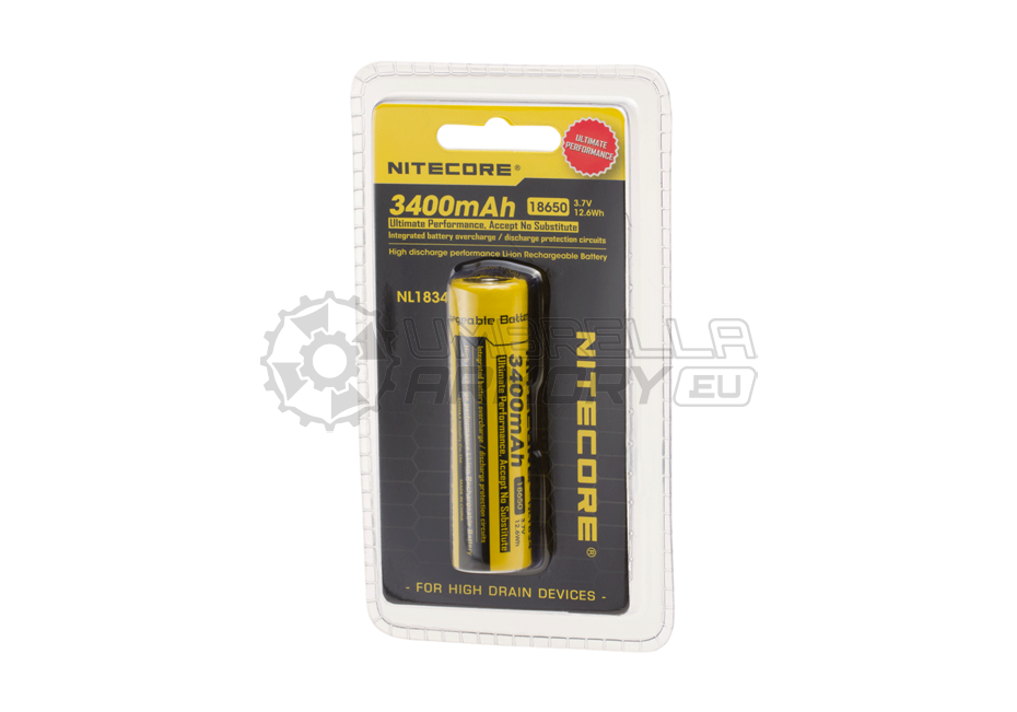 NL1834 18650 Battery 3.7V 3400mAh (Nitecore)